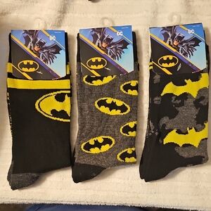DC Batman Logo Men's Sockset - Black, Yellow, and Gray